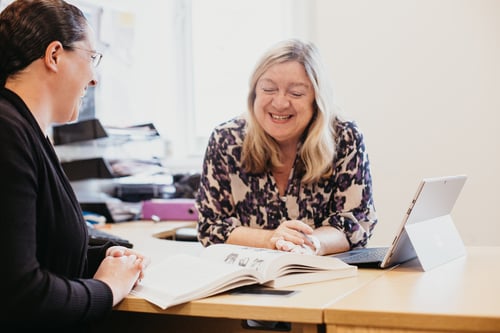 6th-Form - Two Ladies Reviewing a Book