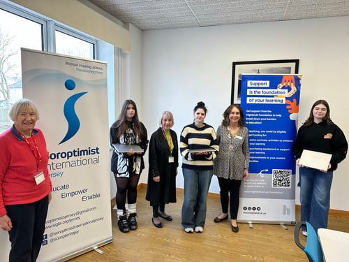 Foundation - Students Receiving their Highlands College Foundation Soroptimist International Jersey STEM Bursaries